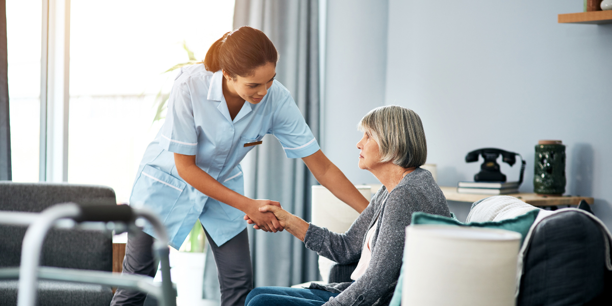 What Does Long-Term Care Cost – And Why Life with LTC Makes Sense Caregiver providing long-term care to an elderly woman.